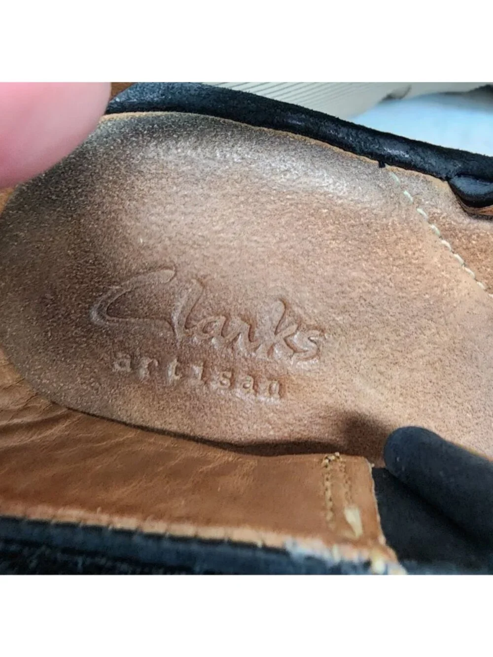 Clarks Shoes Womens Size 10 Black Nubuck Clarene Aluure Wedge Sandals *Read*